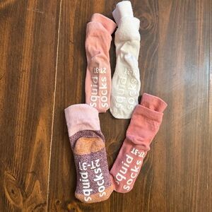 Squid Socks Set of 4 in Pink and White 2T-3T